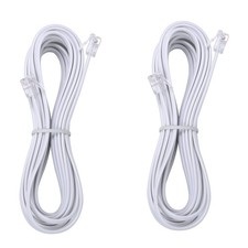 15-Feet Telephone landline Extension Cord Cable Cord with Standard RJ-11 6P4C...