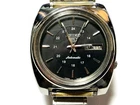 VINTAGE SEIKO 17 JEWELS AUTOMATIC WITH DATE STAINLESS STEEL BLACK RUNNING SMOOTH