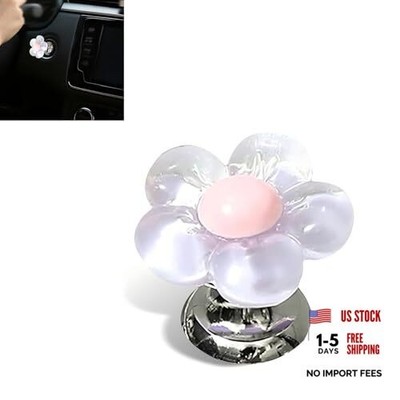 Car Push Start Button Cover, Flower Shape 3D Stereo Engine Quick 1 PC Purple