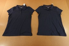 Lot of 2 Old Navy Girls Size XL 14-16 Blue Short Sleeve Uniform Polo Shirt NWT