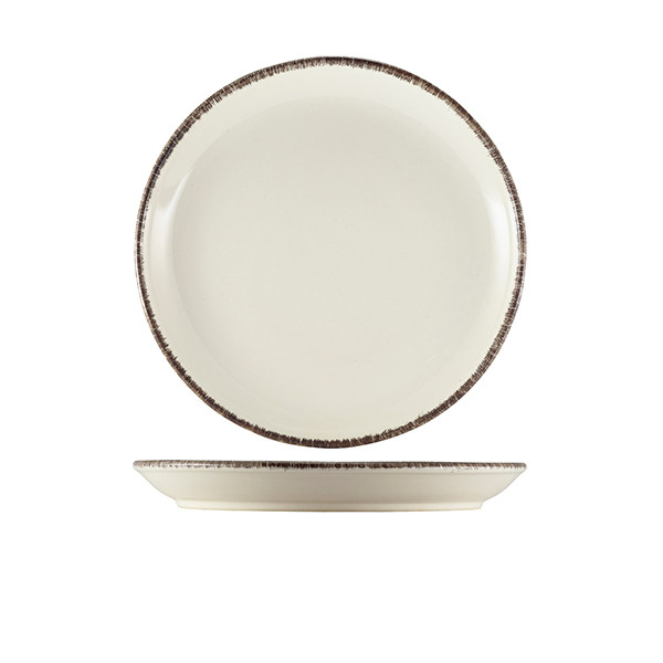Terra Stoneware Sereno Grey Coupe Plate Dining And Serving 24cm Pack of 6
