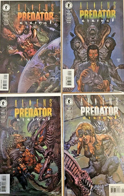 ALIENS VS. PREDATOR : ETERNAL COMPLETE COMIC SET #1-4  DARK HORSE  1998  NICE!!!