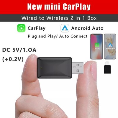 2 in 1 Android Auto Wireless Adapter Wireless CarPlay Adapter Plug Play Radio