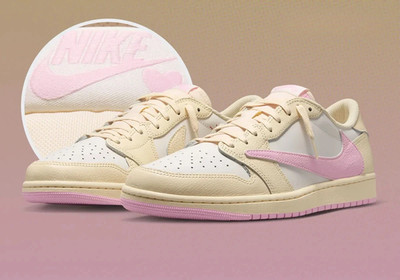 MEN Travis Sc0tt x Jordan 1 Retro Low OG 'Muslin Pink' IQ7604-100 US