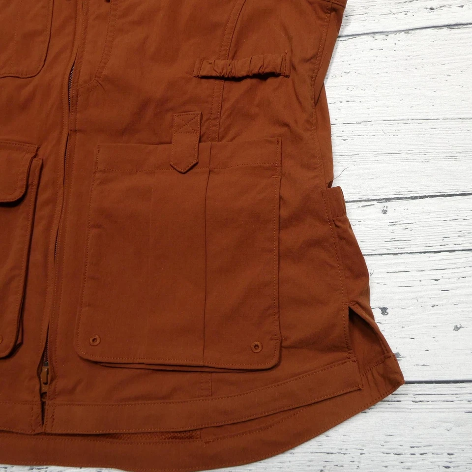 Chaleco Duluth Trading Co Mujer Pequeño Marrón Óxido Utilitario Viaje Safari Pesca Foto 4 de 4