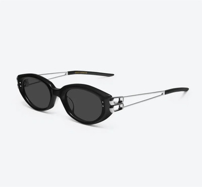 GEntle MOnster KUNST 01 Black Oval Sunglasses Silver Double Metal Temples Unisex