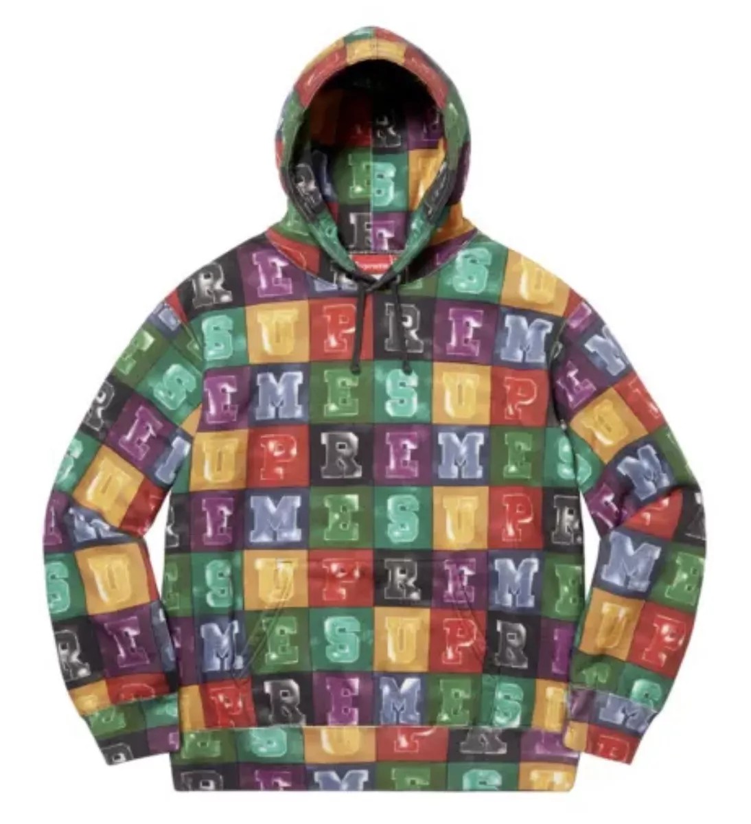 supreme blocked hooded sweatshirt Ｌ納品書あり