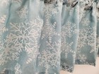 Ice Palace Blue Puffed Snowflake Design Cafe Curtain Tiers or Valance Winter