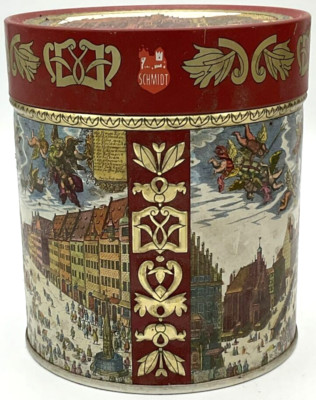 Vintage E. Otto Schmidt Germany Cookie Wafer Biscuit Tin Angels Cherubs
