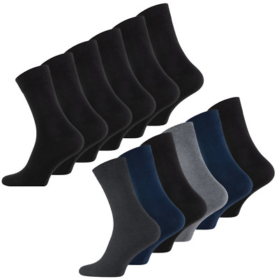 Herren Baumwollsocken 6 Paar Qualität schwarz Baumwollsocken bequem glatte Naht