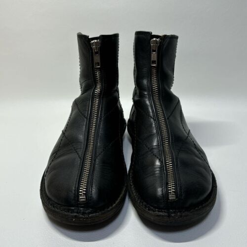Trippen Front Zip Short Boots Leather Shoes Black Size 37 - Picture 2 of 11