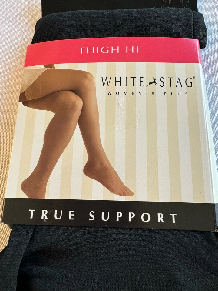 Top de encaje negro ciervo blanco de colección nuevo con etiquetas soporte verdadero hasta el muslo talla grande Foto 3 de 4