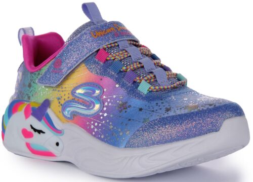 Skechers S Lights Unicorn Dream Magic Glitter Sneaker Multi Kids US 0.5C - 13.5C - Afbeelding 1 van 12