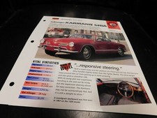 1955-1973 Volkswagen Vw Karmann Ghia Spec Sheet Brochure Photo Poster 56 57 72