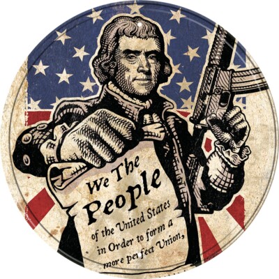 New We The People 2nd Amendment Round Decorative Aluminum Sign Made in the USA