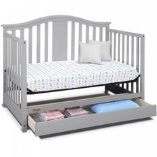 storkcraft steveston 4 in 1 crib and changer with drawer gray