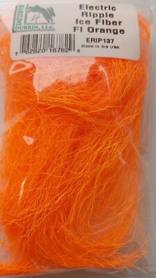 Hareline Fly Tying Synthetics ''  ELECTRIC RIPPLE ICE FIBER  '' color: FL. ORANGE