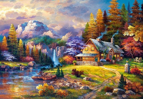 NEW Castorland Jigsaw Puzzle 1500 Pieces C-151462-2 Mountain Hideaway - Picture 2 of 2