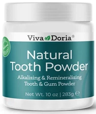 Viva Doria Natural Tooth Powder, Remineralizing Tooth Powder, 10 oz