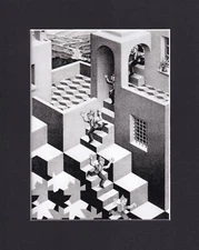 8X10" Matted Print M.C. Escher Dimensional Art Picture MC: Cycle