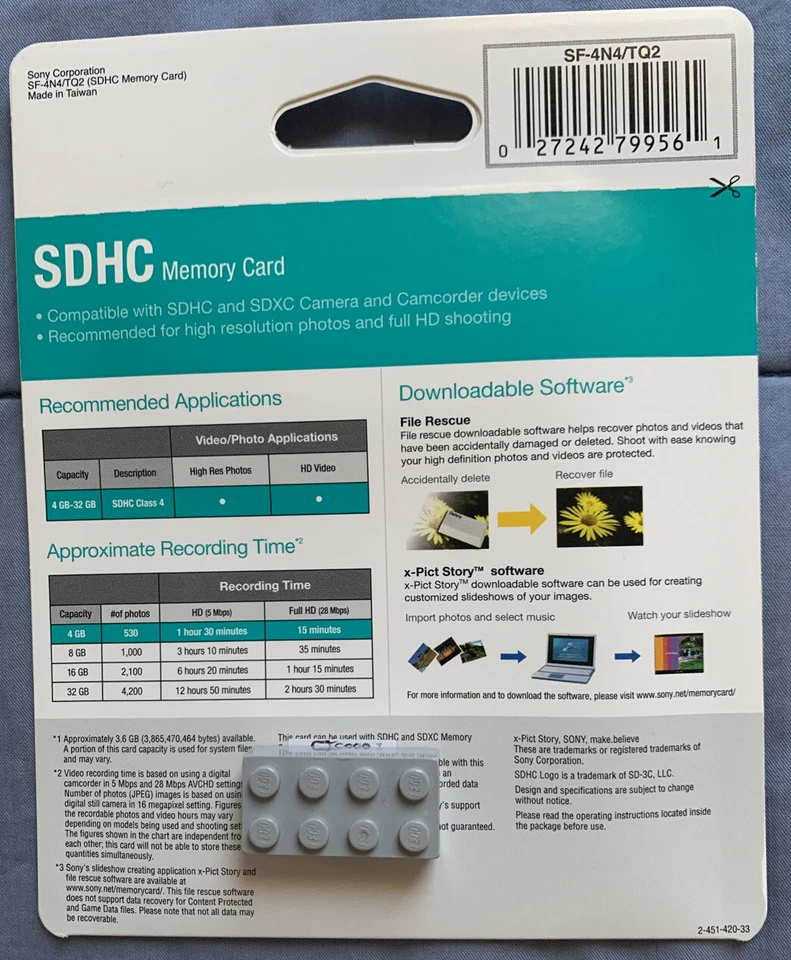 Sony 4GB SD Card Memory Card - Image 2 of 2