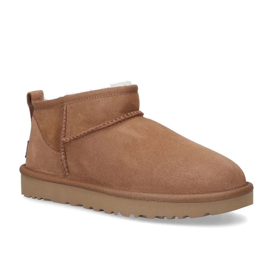 NUEVO 100% Auténtico UGG Clásico Ultra Mini Mujer Invierno Botines Castaño Foto 3 de 4