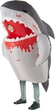 Aufblasbares Hai Kostüm Kinder Jungen Riesen Maul Fisch Verkleidung Halloween