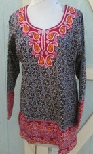 NEW Printed Crepe tunic top blouse - Printed crepe kurta size L 42
