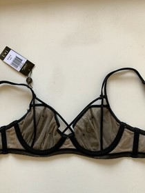 NWT! DITA VON TEESE Women's Sz 32A Maestra Lace Balconette Bra D51390 Black