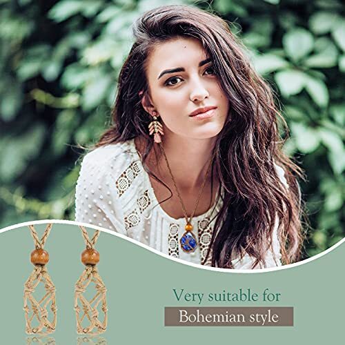 6 Pieces Necklace Cord Empty Stone Holder Empty Necklace Holder Quartz Beige