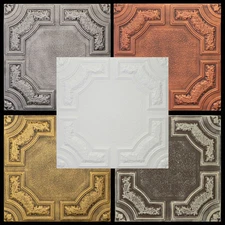 Tin Look Glue Up Ceiling Tiles Made of Styrofoam 20x20 R28A lot of 6 Diff Colors