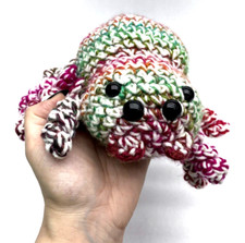 Crochet Yarn Stuffed Plush Amigurumi Jumping Spider Rainbow Squishy