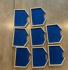 Set of 8 Hape Quadrilla Wooden MARBLE Run CATCHER trays add-on, WOOD and felt