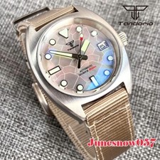 Tandorio 36MM Small Men White Watch NH35A Movement Double Dome AR Sapphire Glass