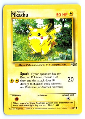 Pokemon Pikachu #60/64 Jungle Red cheeks tcg | eBay