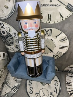 Silver Gold Crane Company Nutcracker Cookie Biscuit Tin Christmas