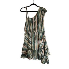 Free People Striped Ruffle Dress Sz Medium Boho Missing Belt