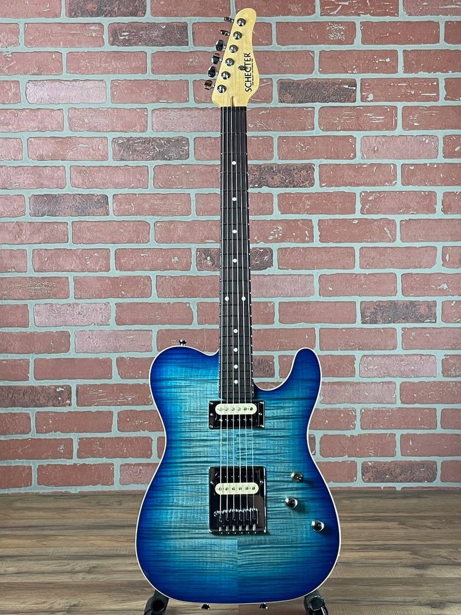 Schecter USA Custom Shop PT Custom HH Electric Guitar - Trans Sky