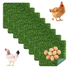 8Pcs Chicken Nesting Pads for Laying Eggs,12" x 12" Artificial Grass Rug Carp...