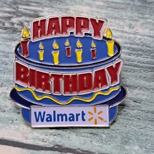 Walmart Associate Employee Pin - Happy Birthday Cake Spark Logo Candles