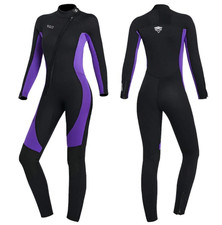 Dive  Sail Women's M Full Wetsuit Black Purple Front Zip New With Tags