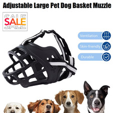 Adjustable Large Pet Dog Basket Muzzle Mouth Cover Mesh Cage Biting Chewing USA