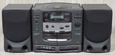 KOSS HG921 Boombox Stereo System CD Dual Cassette Deck AM/FM Radio - READ DESC -