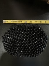 Vintage Black Beaded Clutch Purse. Perfect Condition