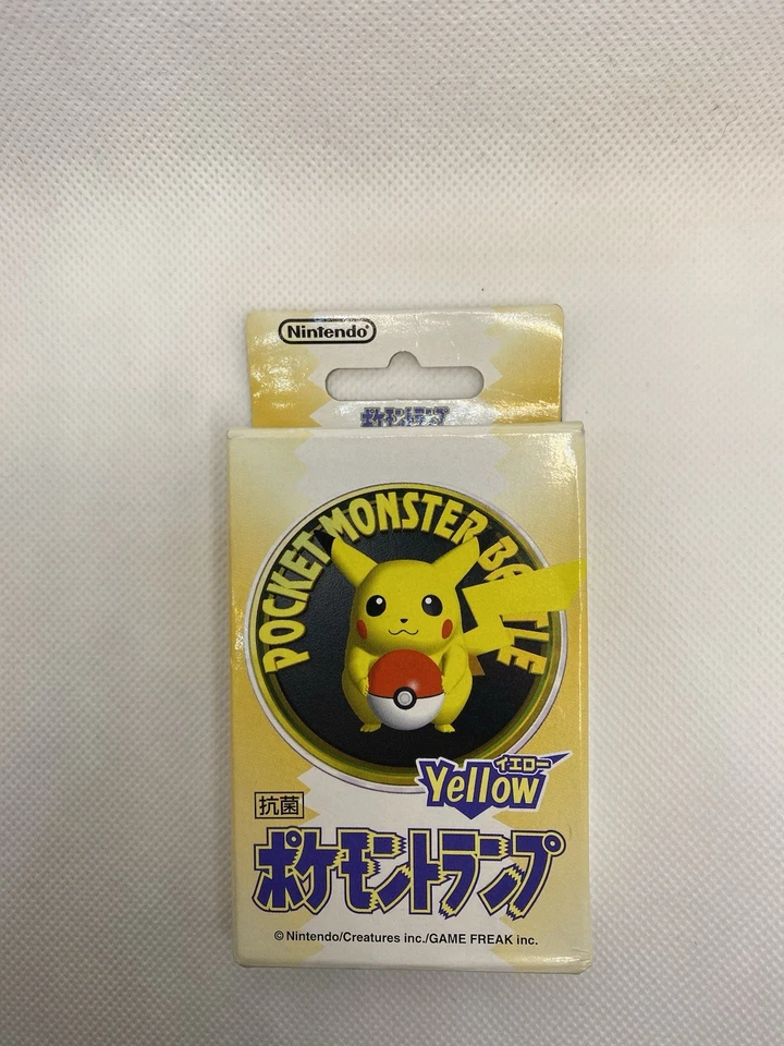 Tarjetas de juego Pokémon amarillas de batalla de monstruos de bolsillo nuevas en caja 1998 hechas en Japón Foto 4 de 4