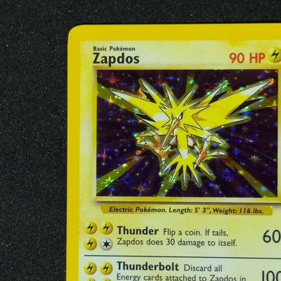 Zapdos 16/102 HOLO BLEED 1999 Pokemon Base Set ERROR Rare WOTC
