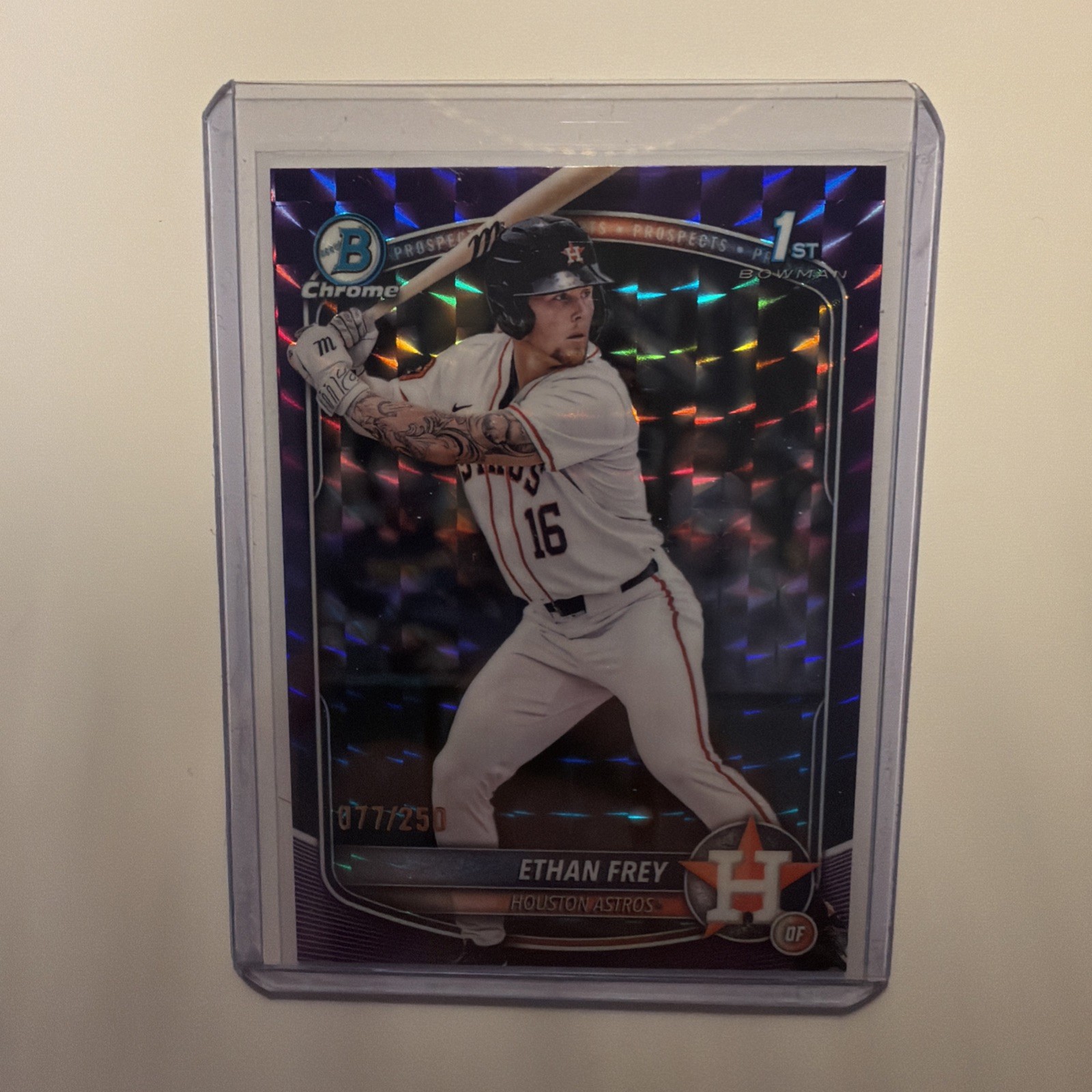Ethan Frey 2025 Bowman Draft - 1st Chrome Purple Refractor /250 - Astros #BDC-67