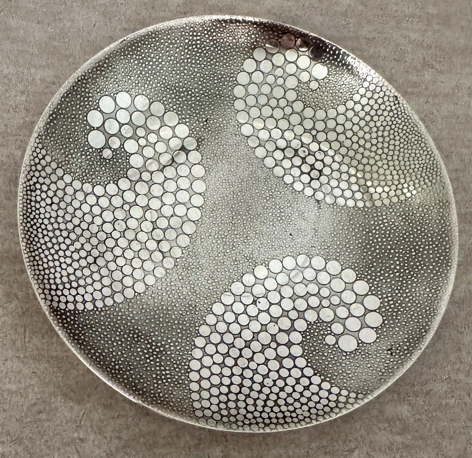 MUY COOL MODERNO TIFFANY ESTERLINA 6” TEXTURA GUIJARROS PULPO PLATO CESTA REDONDA Foto 2 de 4