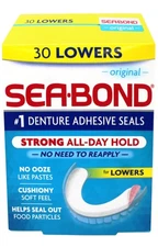 Sea Bond Secure Denture Adhesive Seals, Original, Lowers, 30 Count