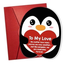 Gifts For Women - Anny, Valentines Card For Her, Him, Husband, Wife - Penguin